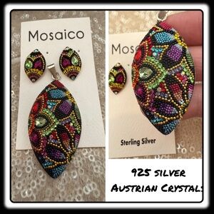 NWT Mosaico Austrian Crystal pendant necklace & earrings 💕💕 new line! 💕💕